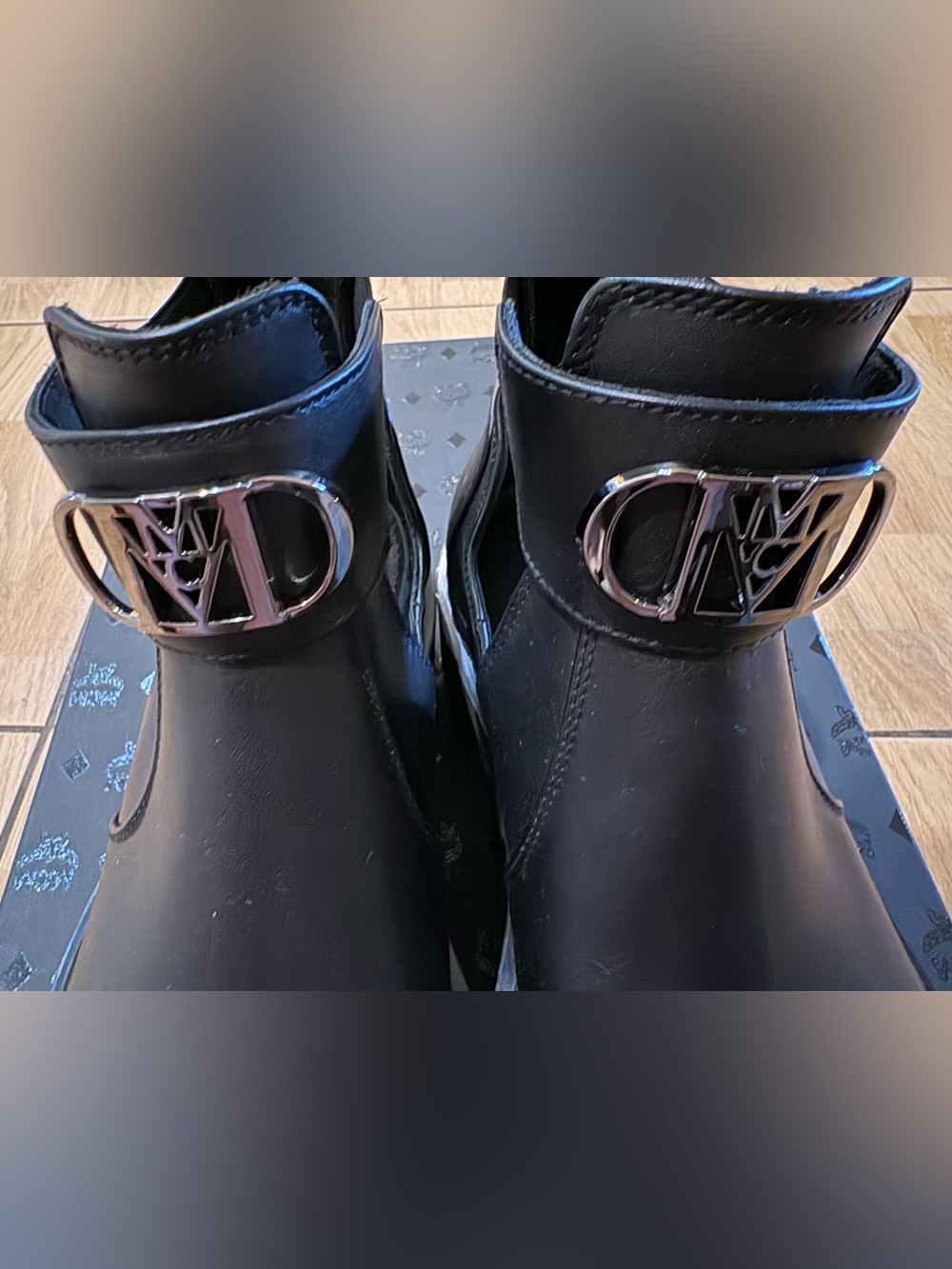 MCM Travia Black Italy Leather Cutout Ankle Boot Women's EU38/US 7.5-8 MSRP $830 - Picture 8 of 13